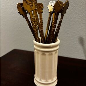 Caesars Palace in Las Vegas Gold Stir Sticks and Shotglass
